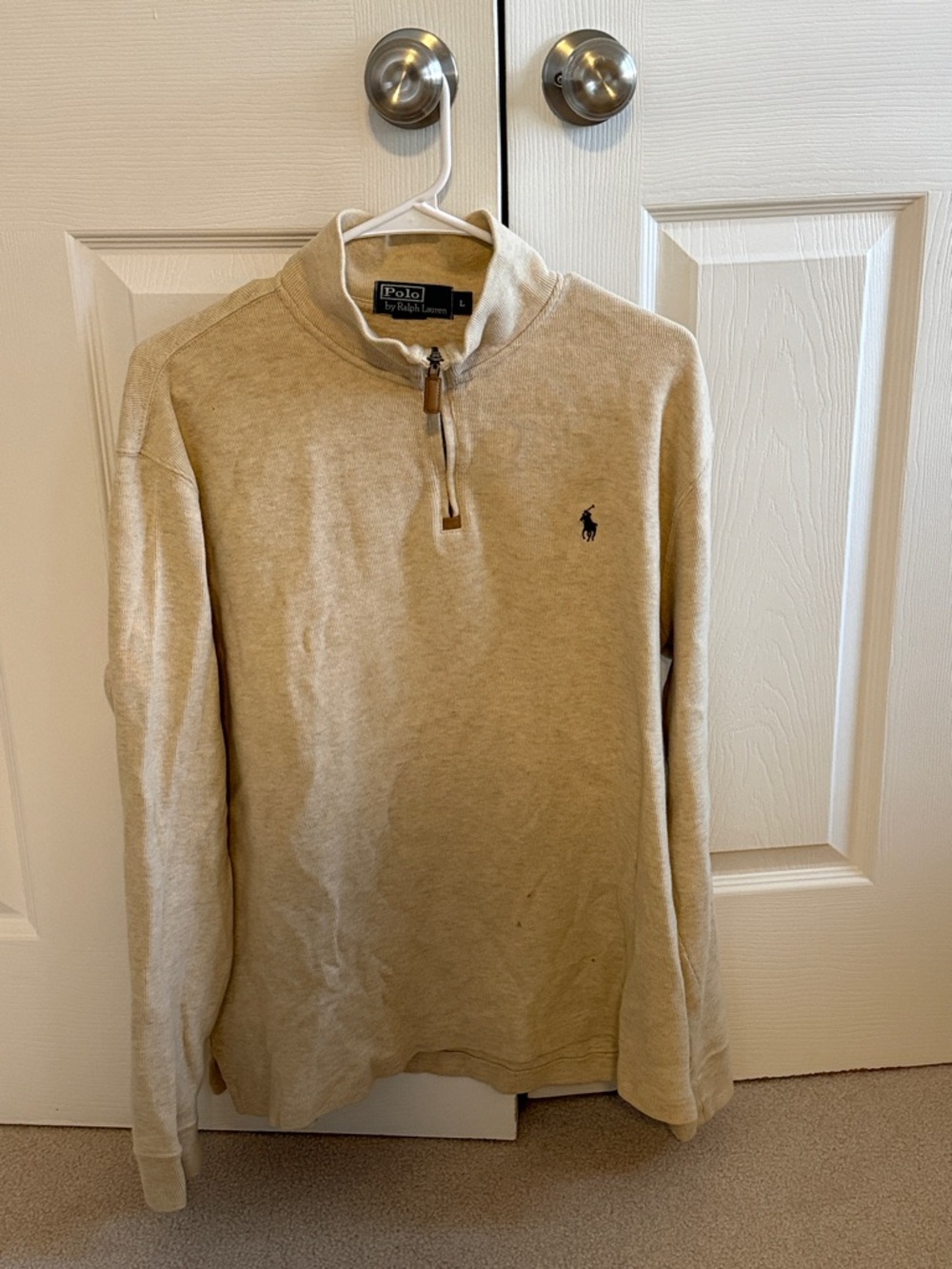 Ralph Lauren Beige Half-Zip Pullover Sweatshirt